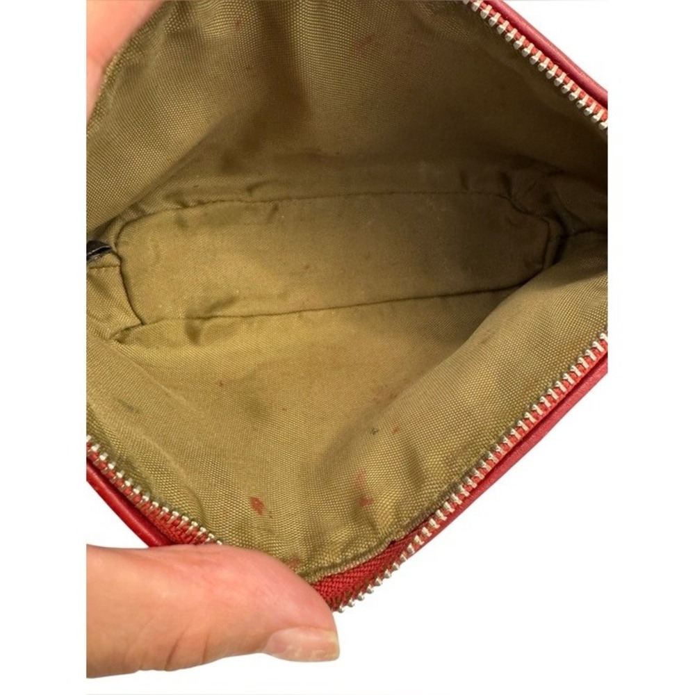 Coach Leatherware Est 1941 Red Leather Cosmetic Pouch Makeup Bag Vintage Style - Picture 7 of 10